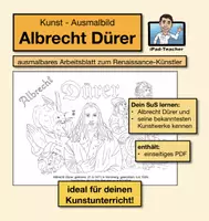 Vorschau - Arbeitsblätter - KUNST: tolles Albrecht Dürer Ausmalbild (PDF) - Deckblatt