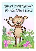 Vorschau - Mal- und Bastelvorlagen - Geburtstagskalender Affenklasse - Seite 1
