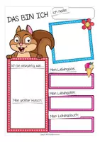 Vorschau - Arbeitsblätter - Das bin ich Eichhörnchen Arbeitsblätter (Eichhörnchenklasse) - Seite 1