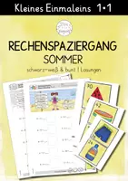 Vorschau - Arbeitsblätter - 1x1 Rechenspaziergang | Sommer | Kleines Einmaleins | Grundschule - Deckblatt