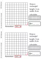 Vista previa - Hojas de trabajo - Cuaderno de trabajo Calcular el área de un rectángulo - página 3
