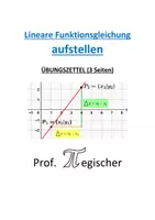 Vorschau - Arbeitsblätter - Übungszettel: Lineare Funktionsgleichung aufstellen (mit Lösungen) - Deckblatt