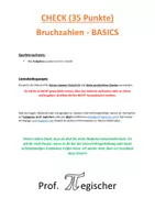 Vorschau - Arbeitsblätter - Kompetenzcheck: Bruchzahlen BASICS (mit Lösungen) - Deckblatt