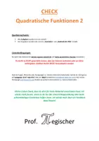 Vorschau - Test - Kompetenzcheck: Quadratische Funktionen 2 (mit Lösungen) - Deckblatt