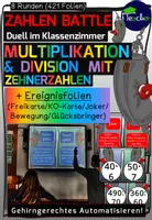 Vorschau - Stundenentwürfe - Zahlen Battle - 1x1 Multiplikation und Division mit Zehnerzahlen - Deckblatt