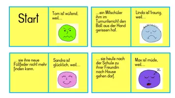 Vorschau - Spiele - Gefühle - Lesedomino / Lesekette - Seite 1