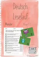 Vorschau - Arbeitsblätter - Lesespaziergang Monster - Deckblatt