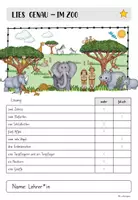 Vorschau - Arbeitsblätter - Lies genau - Zoo - Seite 2