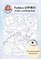 Vorschau - selbst erstellte Cliparts/Grafiken - Farblose Cliparts "Gesten und Körperteile" - Deckblatt