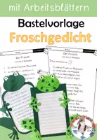 Vorschau - Arbeitsblätter - Sommer - Gedicht zum Thema Frosch inklusive Bastelvorlage - Deckblatt