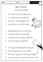 Vorschau - Arbeitsblätter - Sommer - Gedicht zum Thema Frosch inklusive Bastelvorlage - Seite 3
