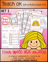 Vista previa - Unidades / Secuencias / Situaciones de Aprendizaje - I Can Spell Vowels SET 1 REPETITION GIRL 1 - Portada
