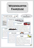 Vorschau - Fördermaterial/Inklusion - Wissenskarten/Lesekarten/Abschreibkarten Fahrzeuge - Deckblatt