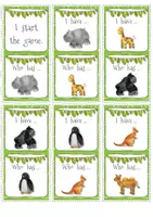 Vista previa - Juegos / Gamificación - Wild animals - I have... Who has...? (picture-picture) - página 1