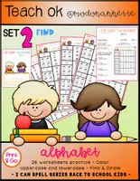 Vista previa - Hojas de trabajo - I Can Spell The Alphabet SET 2 FIND Back To School Kids color - Portada