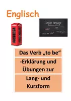 Vorschau - Arbeitsblätter - Das Verb "to be" - Erklärung und Übungen - Deckblatt