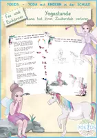 Vorschau - Mal- und Bastelvorlagen - Fee Einhörner | Yogastunde - Die Fee Luna hat ihren Zauberstab verloren - Deckblatt