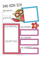 Vorschau - Arbeitsblätter - Das bin ich Eulenklasse Arbeitsblätter - Seite 1