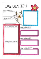 Vorschau - Arbeitsblätter - Das bin ich - Lamaklasse Arbeitsblätter - Seite 1