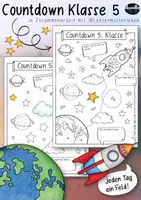 Vorschau - Mal- und Bastelvorlagen - Countdown - Klasse 5 / Weiterführende Schule - Deckblatt
