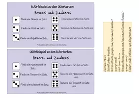 Vorschau - Spiele - Würfelspiel Wortarten Hexerei und Zauberei - Seite 3