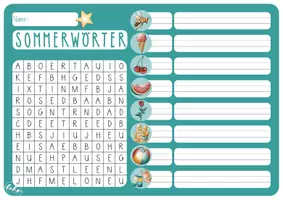 Vorschau - Arbeitsblätter - Sommersuchsel - Wörter schreiben mit Wortsuchrätsel - Seite 2