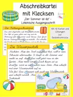 Vorschau - Aufgabenkarten - Abschreibkartei Kleckskartei Der Sommer ist da LA - Deckblatt