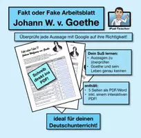 Vorschau - Arbeitsblätter - interaktives Fakt oder Fake: Goethe (PDF) - Deckblatt