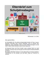 Vorschau - Anderer Materialtyp - Elternbrief zum Schuljahresbeginn (Vorlage) - Deckblatt
