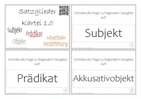 Vorschau - Stationenlernen - Satzglieder bestimmen: Aufgabenkarten - Seite 1