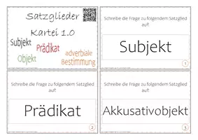 Vorschau - Stationenlernen - Satzglieder bestimmen: Aufgabenkarten - Deckblatt