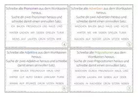 Vorschau - Stationenlernen - Wortarten bestimmen: Aufgabenkarten - Seite 2