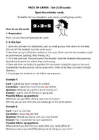 Vorschau - Bildkarten - PACK OF CARDS – Set 2 (30 cards) Spot the mistake cards - Deckblatt