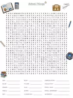 Vorschau - Arbeitsblätter - Suchsel School Things - Deckblatt