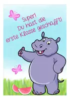 Vorschau - Mal- und Bastelvorlagen - Nilpferdklasse 1. Klasse Verabschiedung - Seite 1