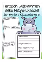 Vorschau - Mal- und Bastelvorlagen - Schulanfang Nilpferdklasse Materialpaket - Seite 2