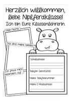 Vorschau - Mal- und Bastelvorlagen - Schulanfang Nilpferdklasse Materialpaket - Seite 3