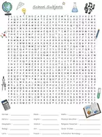 Vorschau - Arbeitsblätter - Suchsel School Subjects - Deckblatt