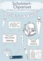 Vorschau - selbst erstellte Cliparts/Grafiken - Schulstart Clipartset - Deckblatt