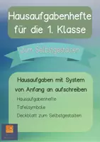 Vorschau - Anderer Materialtyp - Hausaufgabenheft mit System 1. Klasse ohne Klassentier - Deckblatt