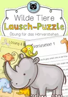 Vorschau - Arbeitsblätter - Lausch-Puzzle | Wilde Tiere | differenziert | Hörverstehen - Deckblatt