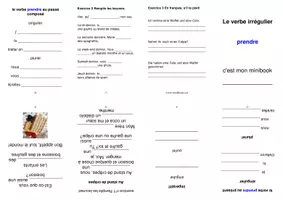 Vorschau - Merkblätter - minibook "prendre" au présent et au passé composé - Deckblatt