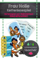 Vorschau - Spiele - Kettenlesespiel / Vorlese-Domino – FRAU HOLLE (Leseförderung Klasse 1–2) - Deckblatt