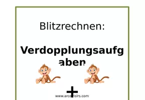 Vista previa - Tarjetas / Manipulativos - Verdopplungsaufgaben für Online Unterricht/kleinen Gruppen - Portada