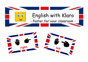 Vorschau - Poster - Englisch mit Klaro - right and left - Deckblatt