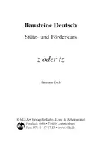 Vorschau - Arbeitsblätter - Stütz- und Förderkurs Deutsch - z oder tz - Seite 1