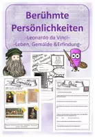 Vorschau - Arbeitsblätter - Berühmte Persönlichkeiten - Leonardo da Vinci I Kunst I fächerübergreifend - Deckblatt