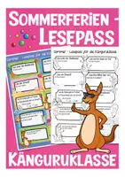 Vorschau - Arbeitsblätter - Sommerferien Lesepass Känguruklasse - Deckblatt