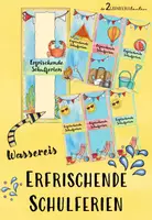 Vorschau - Mal- und Bastelvorlagen - Feriengruß/Dankeschön Wassereis - erfrischende Sommerferien - Deckblatt