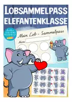 Vorschau - Mal- und Bastelvorlagen - Elefantenklasse Lobkärtchen Sammelpass - Deckblatt